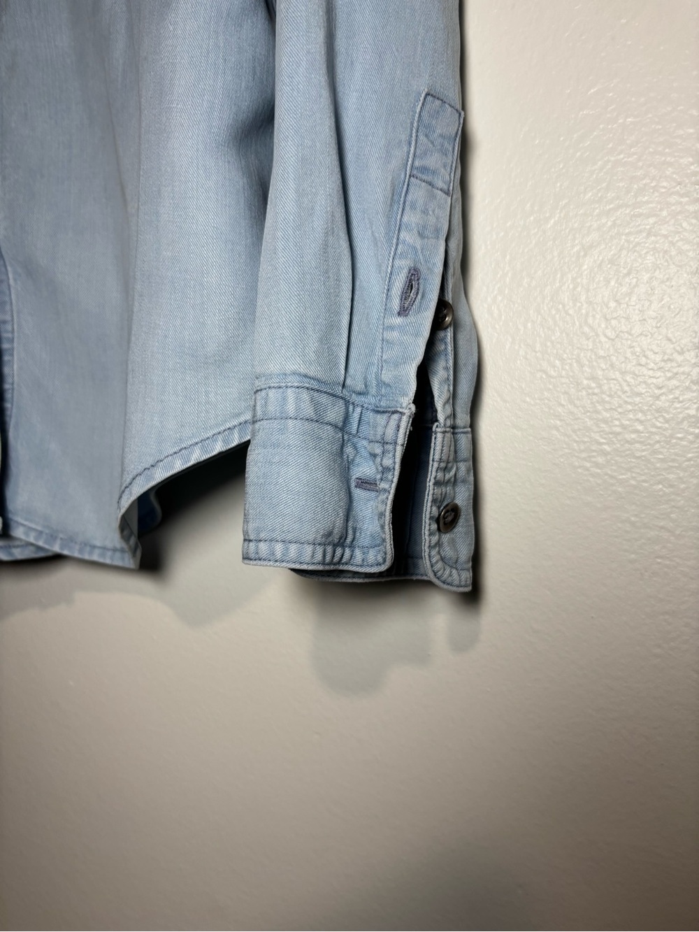 Chaps Light Blue Denim Button-Front Shirt - Picture 6 of 8